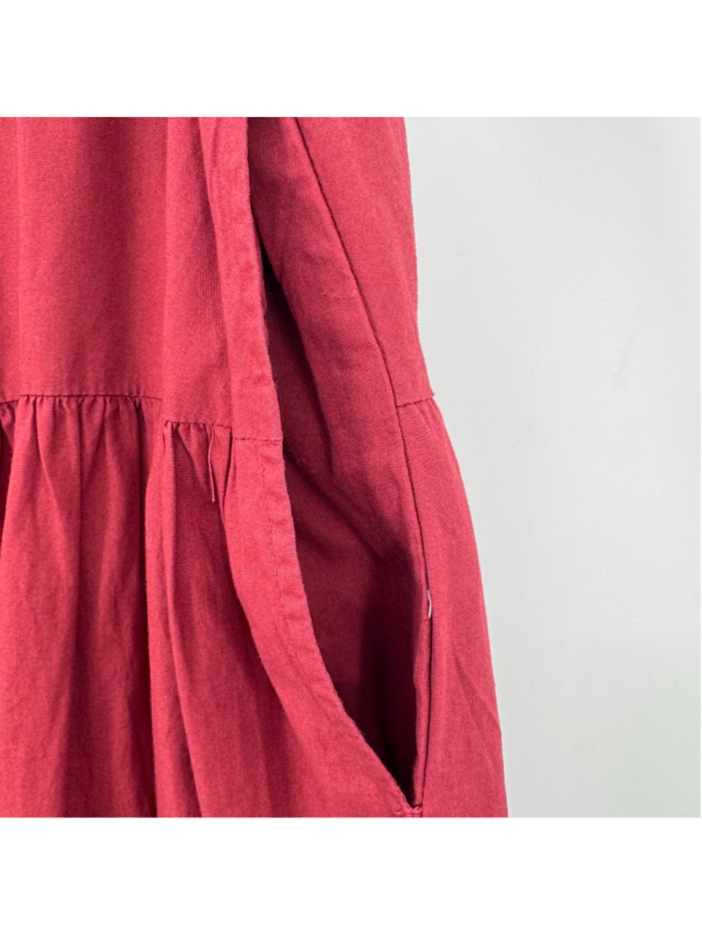 Anthropologie Tiered Prairie Skirt Burgundy Cotton Lace Cottagecore Boho Large - Picture 7 of 11